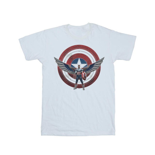 Li-cense Marvel heren falcon and the winter soldier captain america shield pose t-shirt UTBI27725_white large