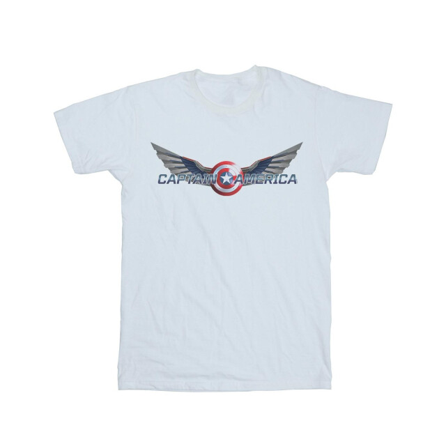 Li-cense Marvel heren falcon en de wintersoldaat captain america logo t-shirt UTBI27657_white large