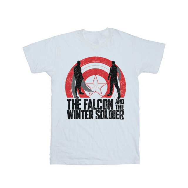 Li-cense Marvel heren the falcon en the winter soldier schild silhouetten t-shirt UTBI27551_white large