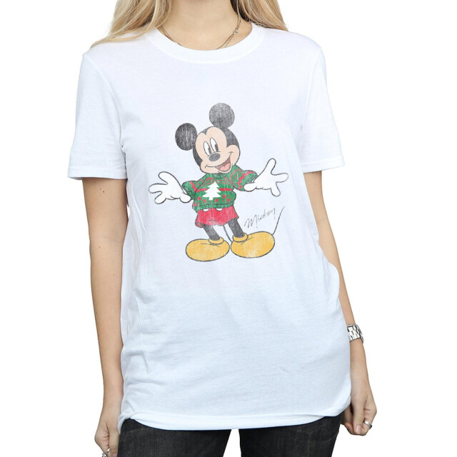 Li-cense Disney dames mickey mouse kersttrui katoenen vriend t-shirt UTBI36328_white large