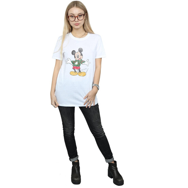 Li-cense Disney dames mickey mouse kersttrui katoenen vriend t-shirt UTBI36328_white large