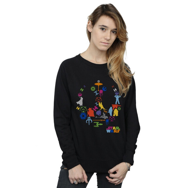 Li-cense Star wars dames silhouet collage sweatshirt UTBI37788_black large