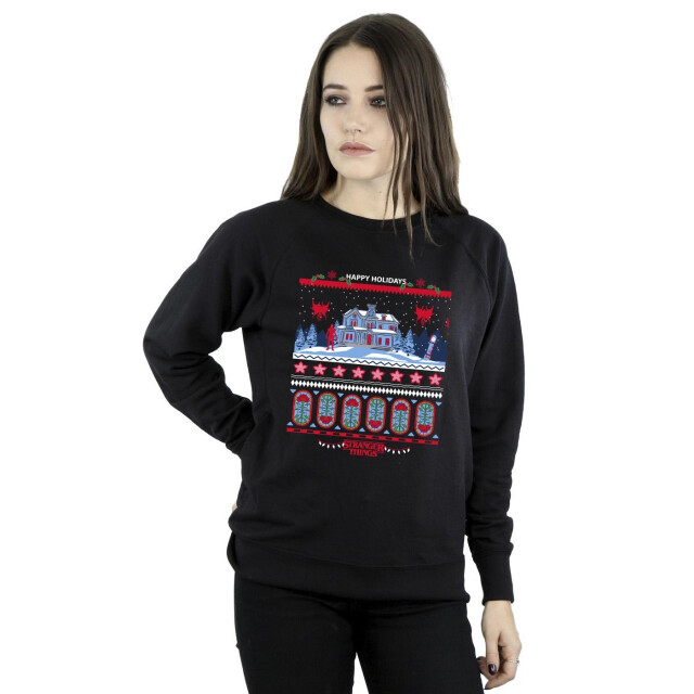 Li-cense Netflix dames stranger things fair isle sweatshirt UTBI36317_black large
