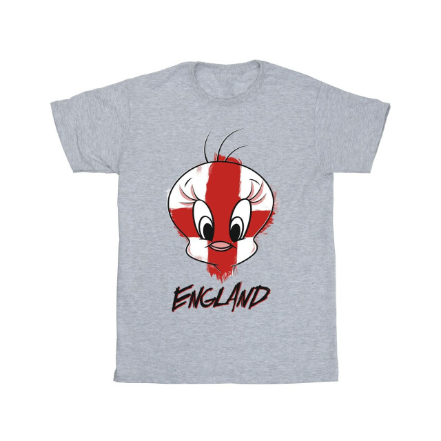 Li-cense Looney tunes meisjes tweety engeland gezicht katoenen t-shirt UTBI25568_sportsgrey large