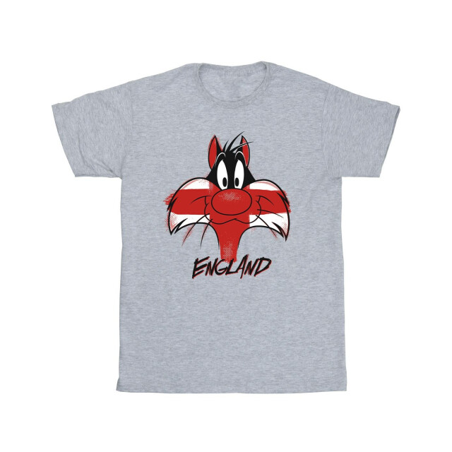 Li-cense Looney tunes meisjes sylvester england gezicht katoenen t-shirt UTBI25526_sportsgrey large