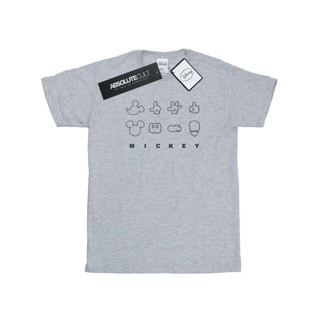 Li-cense Disney meisjes mickey mouse deconstructed katoenen t-shirt UTBI29017_sportsgrey large
