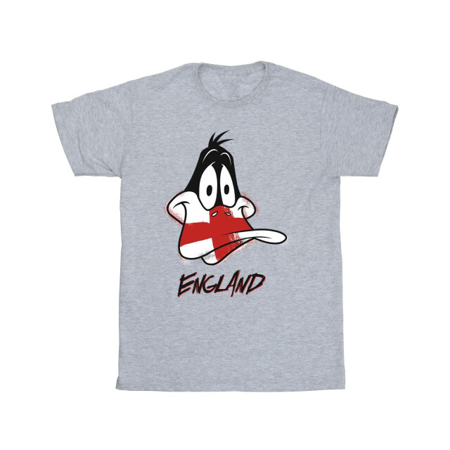 Li-cense Looney tunes meisjes daffy england gezicht katoenen t-shirt UTBI25507_sportsgrey large