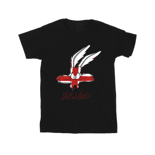 Li-cense Looney tunes meisjes coyote england gezicht katoenen t-shirt UTBI25488_black large