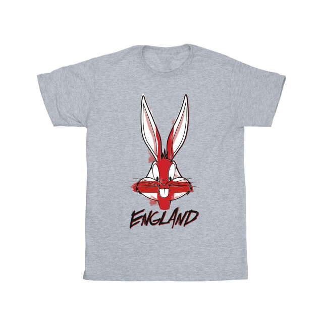 Li-cense Looney tunes meisjes bugs england gezicht katoenen t-shirt UTBI25463_sportsgrey large