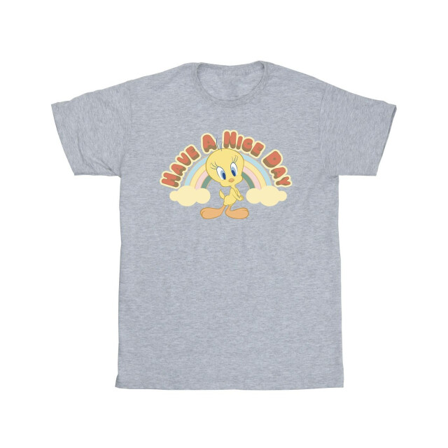 Li-cense Looney tunes meisjes have a nice day katoenen t-shirt UTBI25264_sportsgrey large