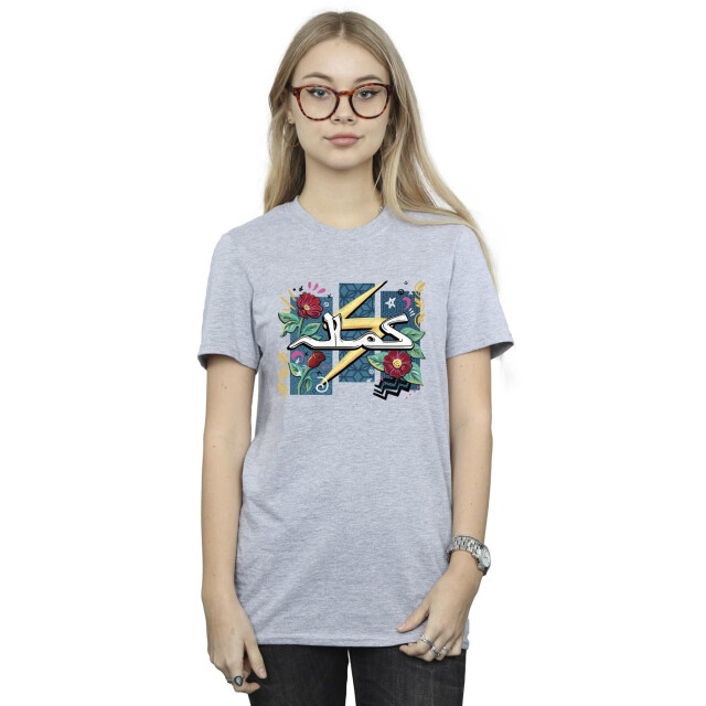 Li-cense Marvel dames ms bloem bliksem katoenen vriendje t-shirt UTBI35799_sportsgrey large