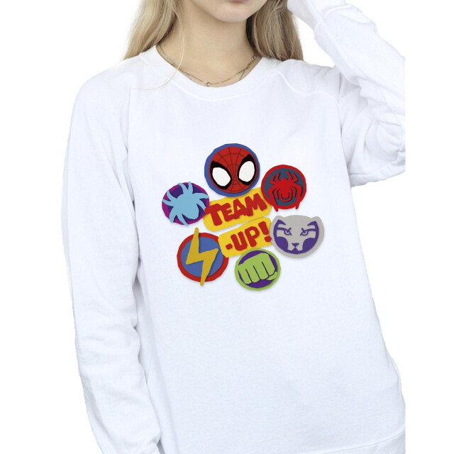Li-cense Marvel dames spidey en zijn verbazingwekkende vrienden team up sweatshirt UTBI35625_white large