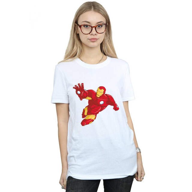 Li-cense Iron man vrouwen/dames vriendje t-shirt UTBI367_white large