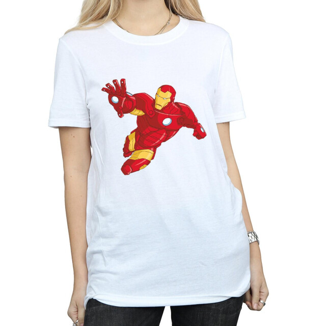 Li-cense Iron man vrouwen/dames vriendje t-shirt UTBI367_white large