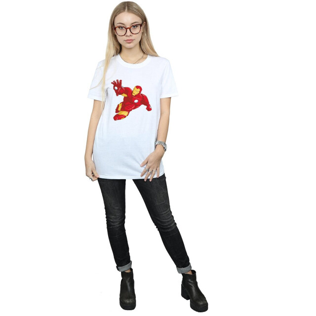 Li-cense Iron man vrouwen/dames vriendje t-shirt UTBI367_white large