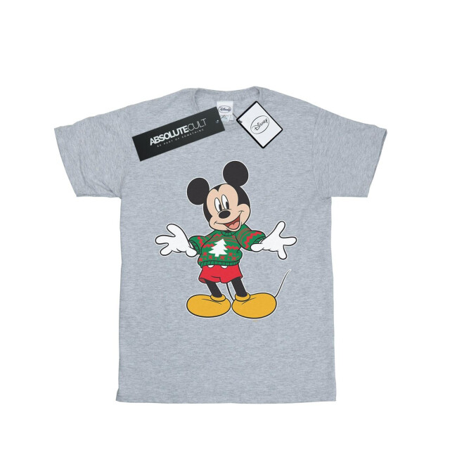 Li-cense Disney meisjes mickey mouse kersttrui stroke katoenen t-shirt UTBI28646_sportsgrey large