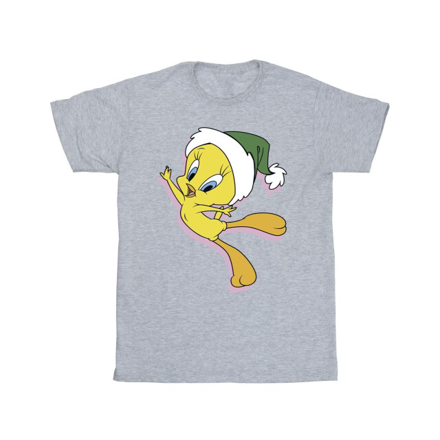 Li-cense Looney tunes meisjes tweety kerstmuts katoenen t-shirt UTBI25925_sportsgrey large
