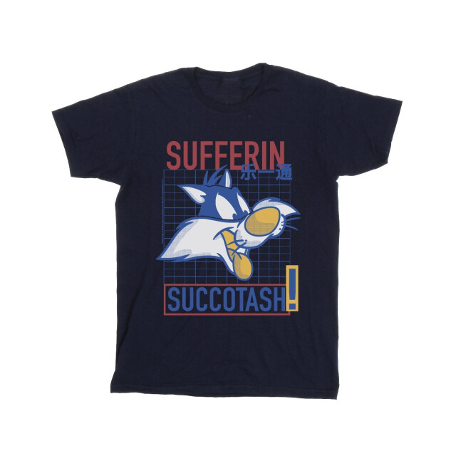 Li-cense Looney tunes dames sylvester sufferin succotash katoenen vriendje t-shirt UTBI32874_navyblue large