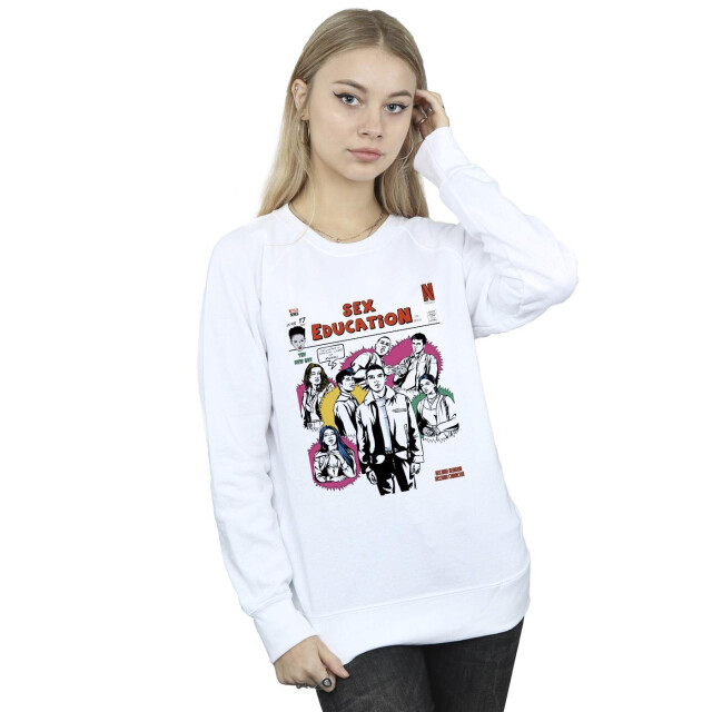 Li-cense Netflix dames seksuele opvoeding tijdschrift cover sweatshirt UTBI34864_white large