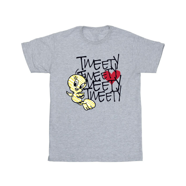 Li-cense Looney tunes meisjes tweety liefde hart katoenen t-shirt UTBI25325_sportsgrey large