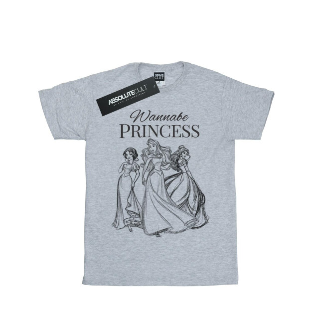 Li-cense Disney princess meisjes wannabe prinses katoenen t-shirt UTBI33714_sportsgrey large