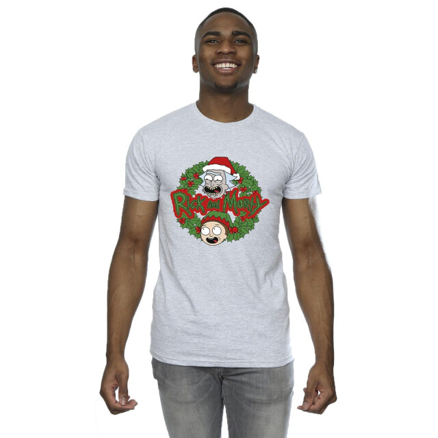 Li-cense Rick and morty heren kerstkrans t-shirt UTBI44589_sportsgrey large