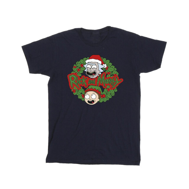 Li-cense Rick and morty heren kerstkrans t-shirt UTBI44589_navyblue large