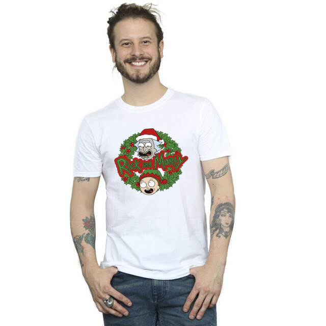 Li-cense Rick and morty heren kerstkrans t-shirt UTBI44589_white large