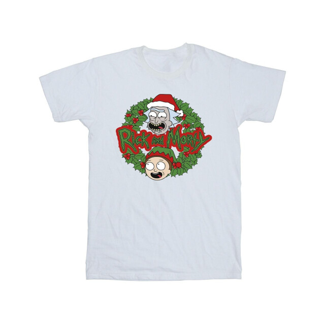 Li-cense Rick and morty heren kerstkrans t-shirt UTBI44589_white large