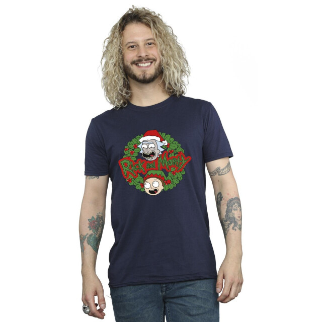 Li-cense Rick and morty heren kerstkrans t-shirt UTBI44589_navyblue large