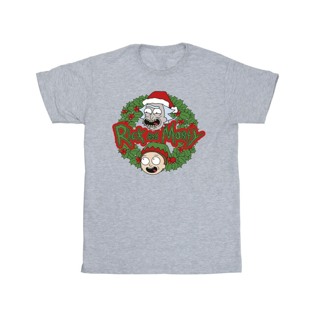 Li-cense Rick and morty heren kerstkrans t-shirt UTBI44589_sportsgrey large