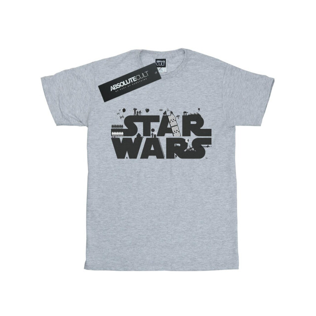Li-cense Star wars heren minimalistisch logo t-shirt UTBI46167_sportsgrey large