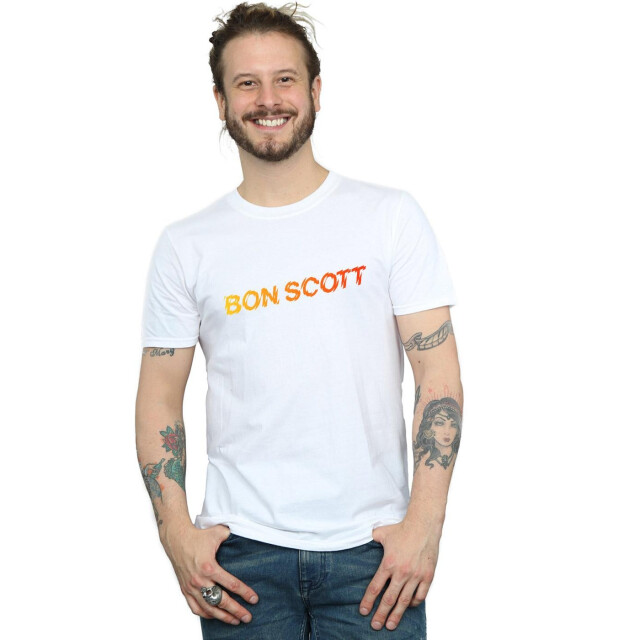 Li-cense Bon scott heren shattered logo t-shirt UTBI44533_white large