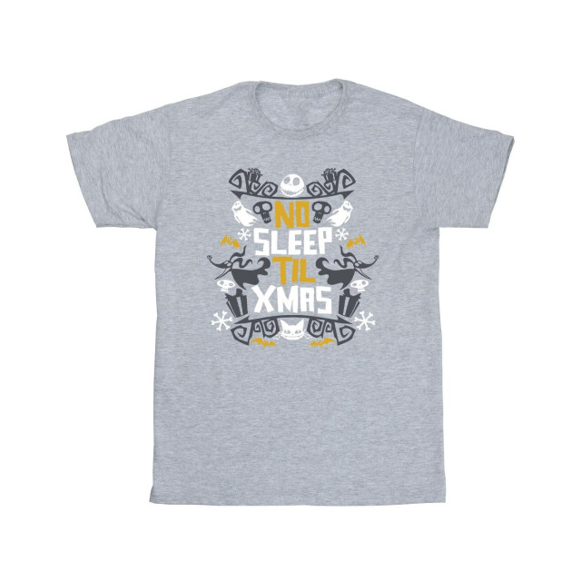 Li-cense The nightmare before christmas meisjes no sleep till christmas katoenen t-shirt UTBI32851_sportsgrey large