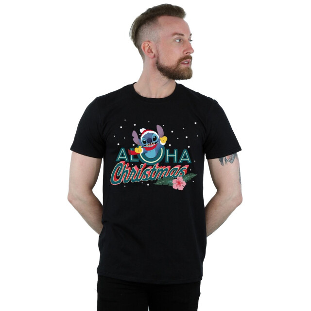 Li-cense Disney heren lilo en stitch aloha kerstmis t-shirt UTBI49919_black large