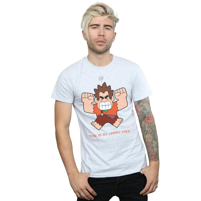 Li-cense Disney heren wreck it ralph happy face t-shirt UTBI49068_sportsgrey large