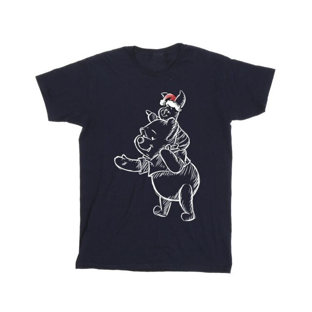 Li-cense Disney heren winnie the pooh knorretje kerst-t-shirt UTBI49049_navyblue large