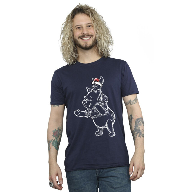 Li-cense Disney heren winnie the pooh knorretje kerst-t-shirt UTBI49049_navyblue large
