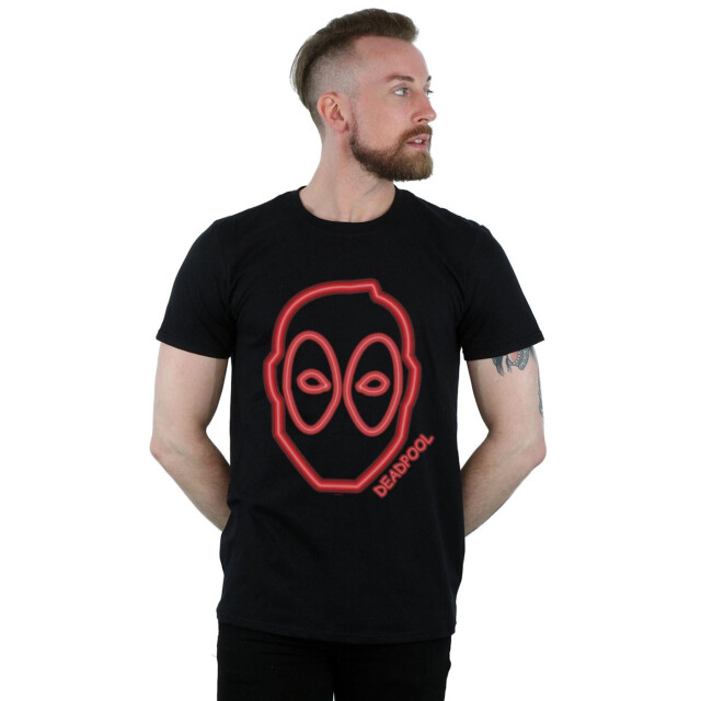 Li-cense Marvel heren deadpool neon hoofd t-shirt UTBI49394_black large