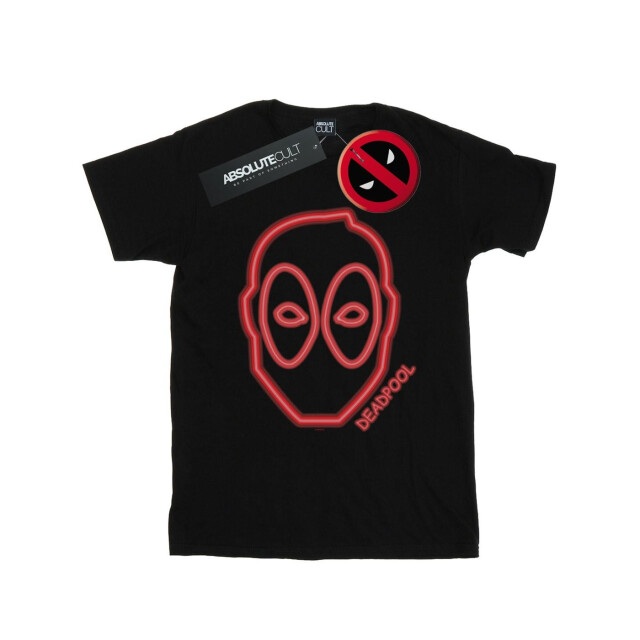 Li-cense Marvel heren deadpool neon hoofd t-shirt UTBI49394_black large
