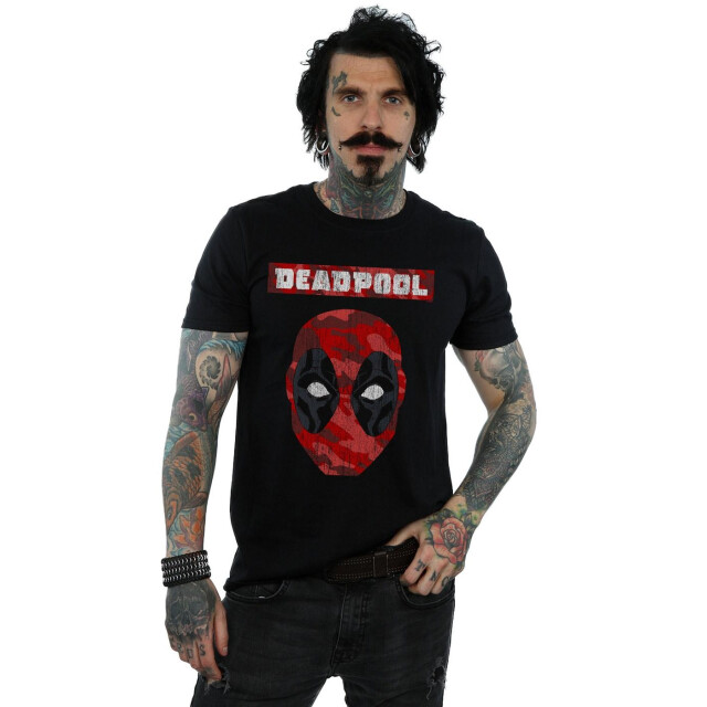 Li-cense Marvel heren deadpool camo hoofd t-shirt UTBI49396_black large
