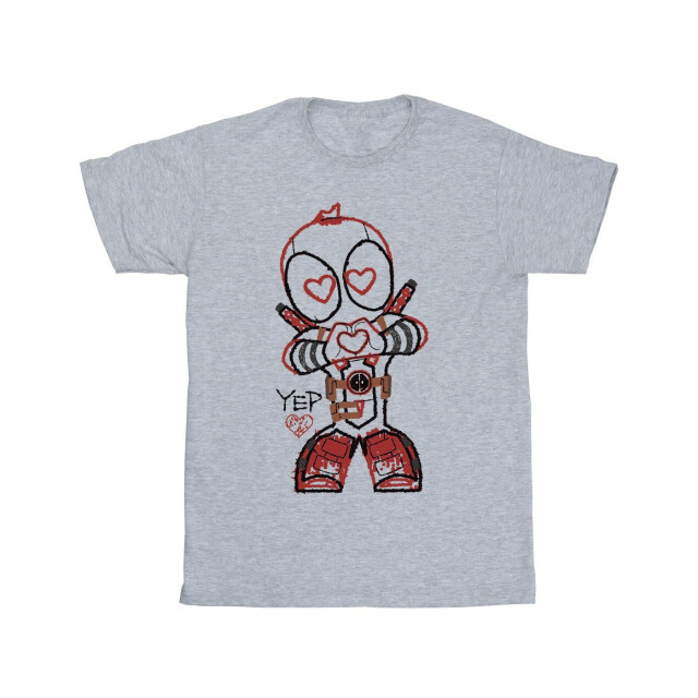 Li-cense Marvel heren deadpool love beam line t-shirt UTBI49405_sportsgrey large
