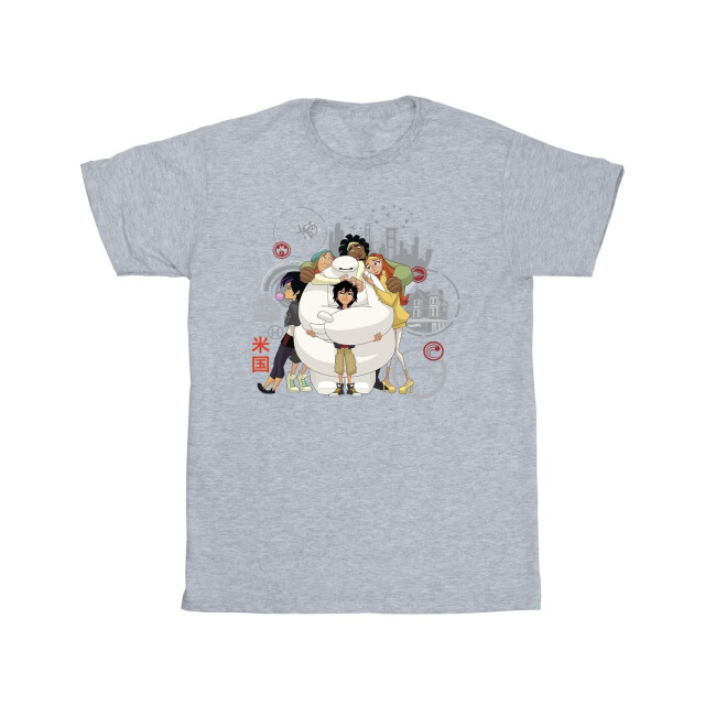Li-cense Disney meisjes big hero 6 baymax groep knuffel t-shirt katoen UTBI11928_sportsgrey large