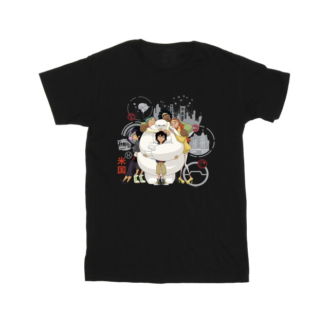 Li-cense Disney meisjes big hero 6 baymax groep knuffel t-shirt katoen UTBI11928_black large