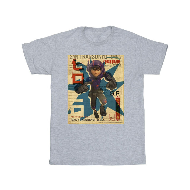 Li-cense Disney heren big hero 6 baymax hiro krant t-shirt UTBI49344_sportsgrey large
