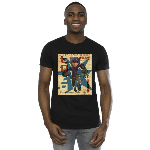 Li-cense Disney heren big hero 6 baymax hiro krant t-shirt UTBI49344_black large