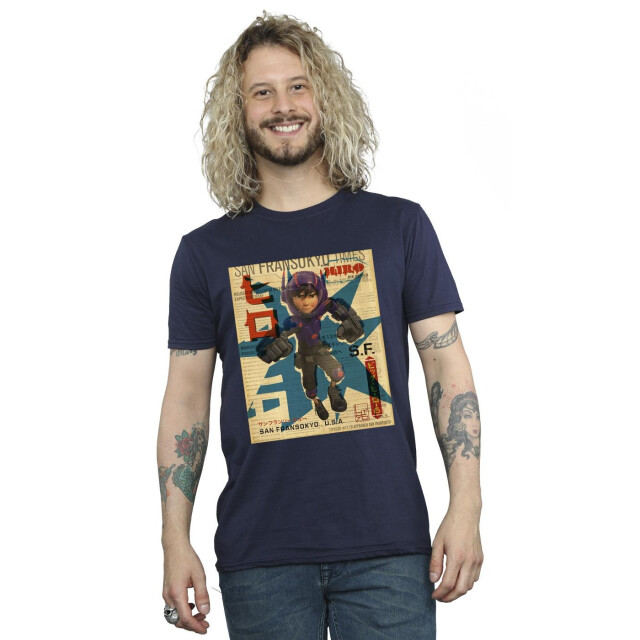 Li-cense Disney heren big hero 6 baymax hiro krant t-shirt UTBI49344_navyblue large