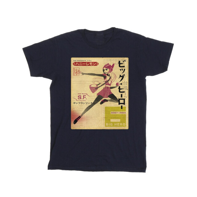 Li-cense Disney heren big hero 6 baymax honing citroen krant t-shirt UTBI49346_navyblue large