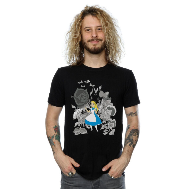 Li-cense Disney heren alice in wonderland bloemen t-shirt UTBI9952_black large
