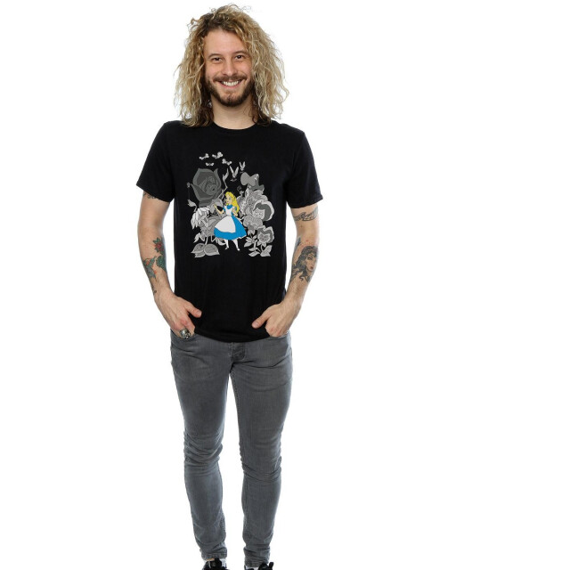 Li-cense Disney heren alice in wonderland bloemen t-shirt UTBI9952_black large
